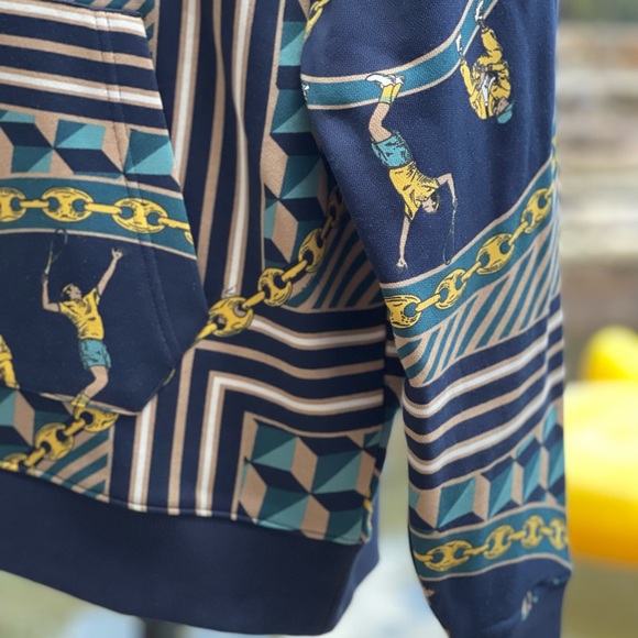 LACOSTE LIVE SCARF PRINTED HOODED COTTON UNISEX SWEATSHIRT [SH4388] - Picture 4 of 8